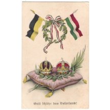 Královské koruny s vlajkami