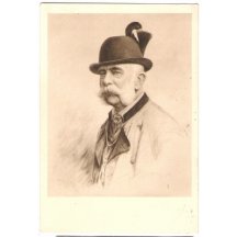 Portrét Franz Josefa v mysliveckém úboru (1), malovaná varianta