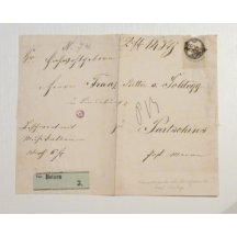 Nádražní dopis vyfrankovaný 5 Kr. kolkem