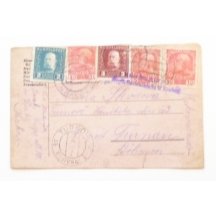 Korespondeční lístek frankovaný smíšenou emisí výplatní- Feldpost