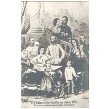 Císařská rodina na společné fotografii- r.1863, jiný odstín