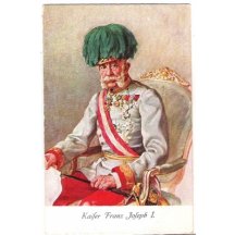 Sitting emperor Franz Joseph - gilded chair and nice uniform