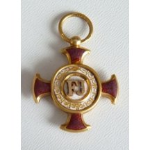 Záslužný kříž , miniatura zlatého kříže , zlato - puncováno 