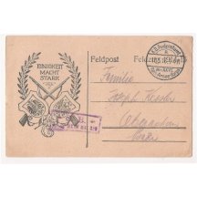 Lístek polní pošty a symboly císařů