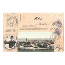 Pardubice - post man and stamps of Franz Joseph