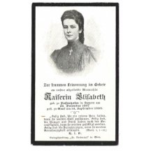 Portrét císařovny Sissi - lístek vydaný při úmrtí 
