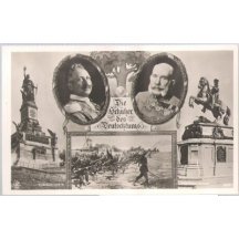 Vojenská tématika - patriotismus / dva monumenty , portréty císařů a vojsko