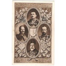 Four portraits - emperor Karl, Wilhelm II., Mohamed V. and king of Bulgaria