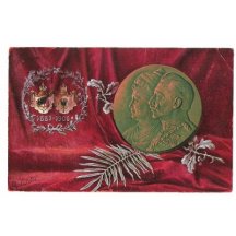 Medaile císařského páru a rodové erby