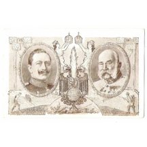 Císař Wilhelm a Franz Josef, portréty s orlicí