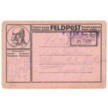 Franz Josef v kruhovém orámování, čtyřjazyčný popis (2), varianta tisku