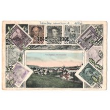 Freudenthal, pohled na město a známky F.J.