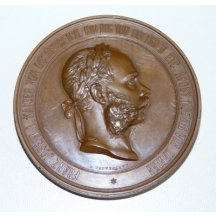 Portrét císaře Františka Josefa na bronzové medaili