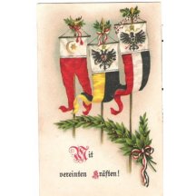 Vlajky trojdohody - Turecko , Německo a Rakousko - Uhersko