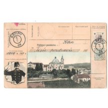 Křtiny - post man and stamps of Franz Joseph