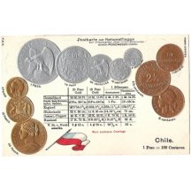 Pohlednice s mincemi Chile