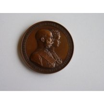 Bronzová medaile s císařem Františkem Josefem a Elisabeth