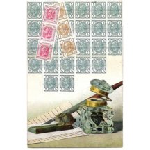 Pero s tuží a známky