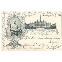 Rothaus a sedící císař Franz Joseph