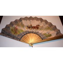 Fan with picture of Franz Joseph in a spring cart