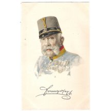 Portrait of Franz Joseph with unusual signature