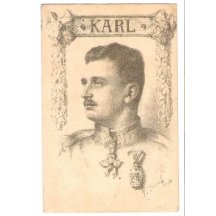 Postcard of emperor Karl I. with toison d'or