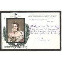 Funeral color postcard - portrait of Elizabeth