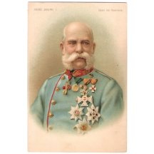 Painted postcard of emperor - extremely successful postcard