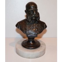 Bust of emperor Franz Joseph in uniform - silvered bronze