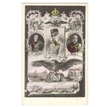 Trojportrét Franz Josefa a pohled na Vídeň