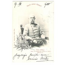 Franz Joseph on his chair , before is royal crown 