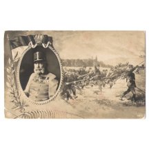 Další varianta útočících vojáků a Franz Josefa v rámečku