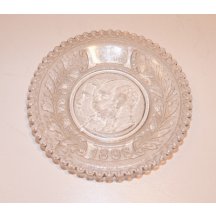 Skleněný talířek k 50. výročí císaře Františka Josefa I. (1848 - 1898)