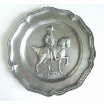 Cínový talíř -Josef II. na koni 