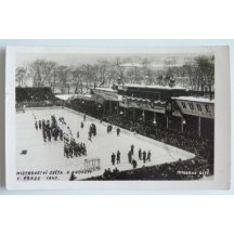 Autentická pohlednice z mistovství světa v ledním hokeji Praha 1947