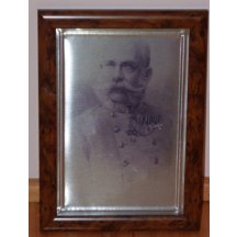 Portrét Františka Josefa na hliníkovém plechu