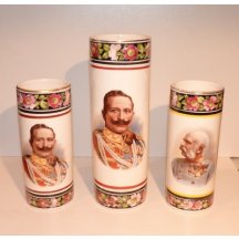 Decorative vases with picture of emperors Franz Joseph and Wilhelm