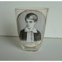 Unique oval glass with portrait