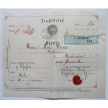 Nákladní jist a natištěným kolkem - Josefov 1872 