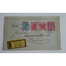 Dofrankovaná celina - 2 x 10 heller , 1 x 5 heller - fialové razítko