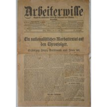 Assassination of Franz Ferdinand and his wife, newspaper