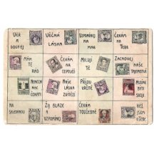 Známkomluva- poloha známky určuje tajný vzkaz