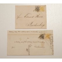 Dva dopisy vyfrankované, 1 + 2 Kr, razítko Rotau