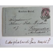 Rakouská celina - první den platnosti / posláno na Joh.Becher ... RR!