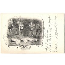 Franz Josef a pomocníci před trofejními jeleny