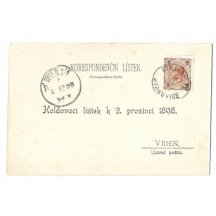 Korespondeční lístek - Holdovací lístek k 2. prosinci 1898