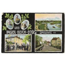 V horním rohu trojportrét Franz Josefa- Myslowitz