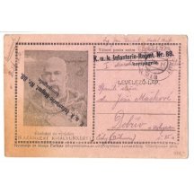 Franz Josef v maďarské uniformě, popis maďarský, malý výskyt