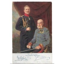 Sedící Franz Josef a stojící Wilhelm