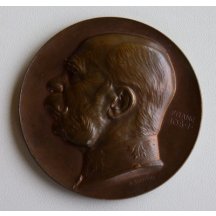 Bronzová medaile s vyobrazeným portrétem císaře Františka Josefa I.